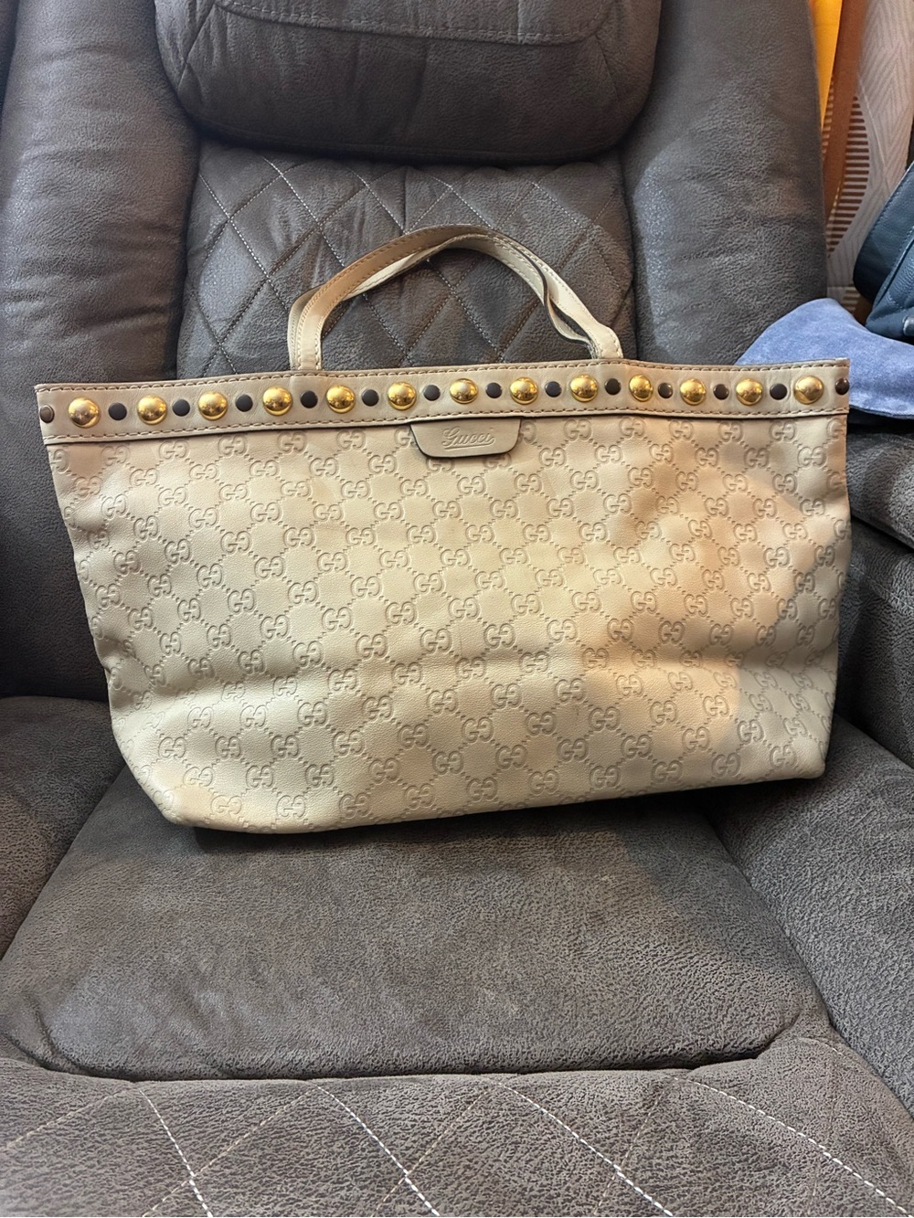 Authentic Gucci Monogram Embossed Tote
